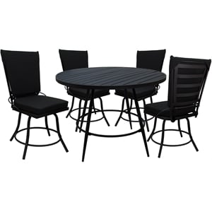 Outdoor or Indoor Patio Dining Set - Jamey without Arms - Black - Black