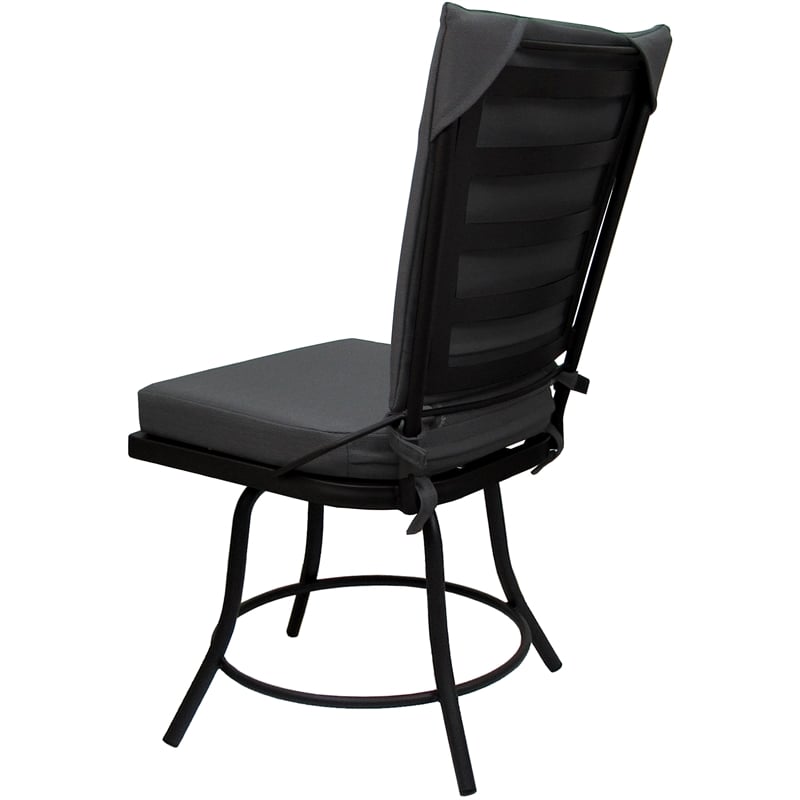 Outdoor or Indoor Patio Dining Set - Jamey without Arms - Dark Gray - Black