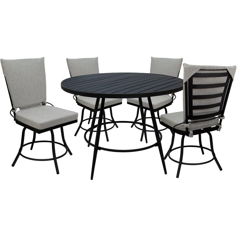 Outdoor or Indoor Patio Dining Set - Jamey without Arms - White - Black
