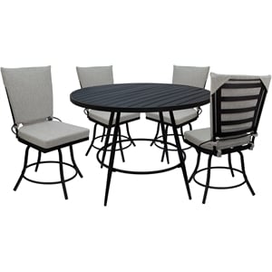 Outdoor or Indoor Patio Dining Set - Jamey without Arms - White - Black