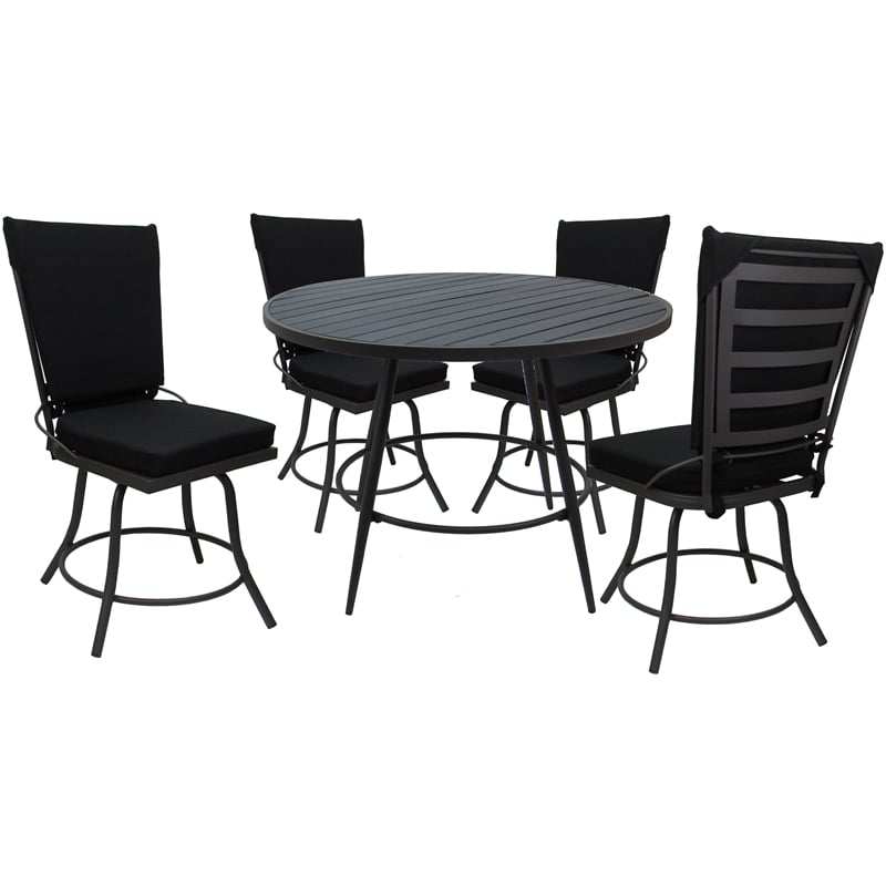 Outdoor or Indoor Patio Dining Set - Jamey without Arms - Black - Gray
