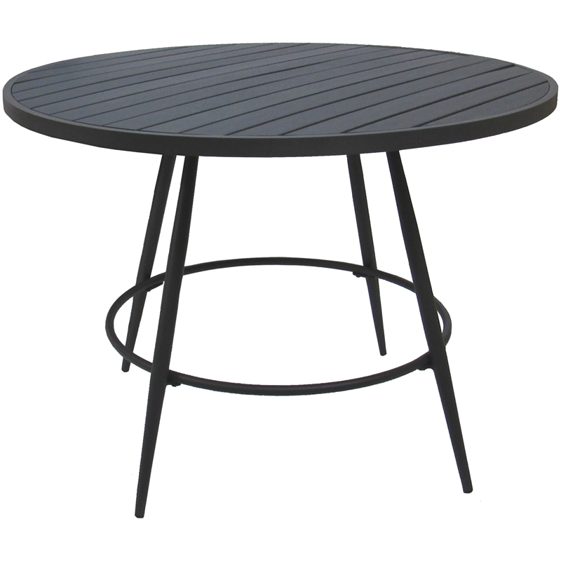 Outdoor or Indoor Patio Dining Set - Jamey Armless - Blue Beige Fabric - Gray