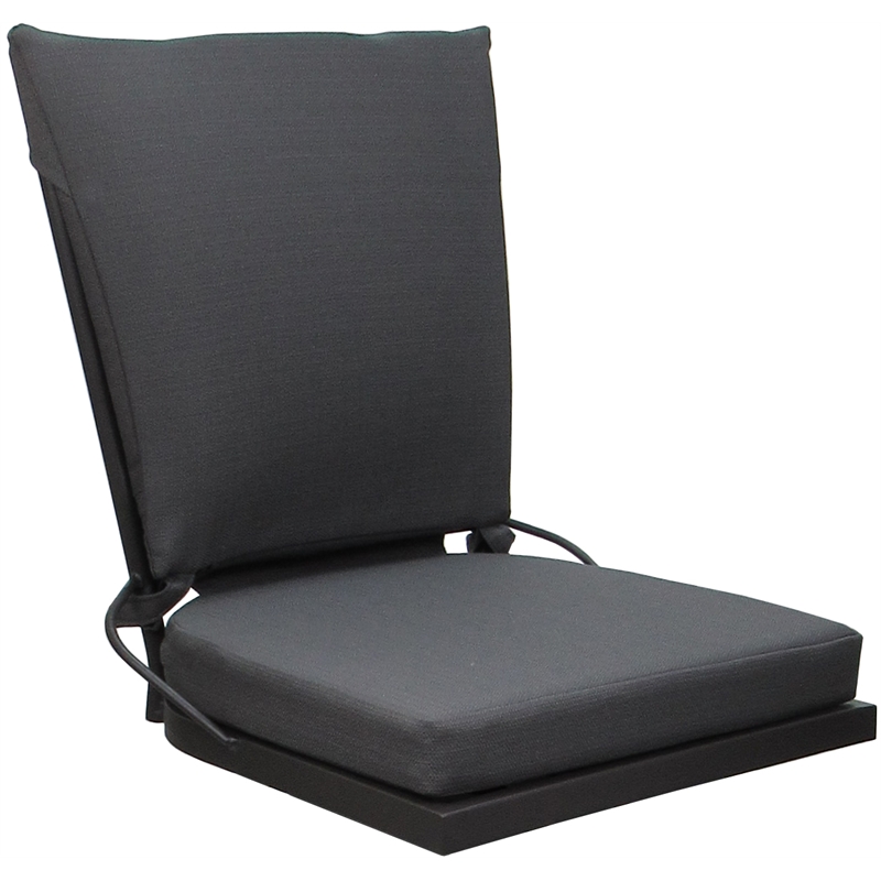 Outdoor or Indoor Patio Dining Set - Jamey Armless - Dark Gray Fabric - Gray