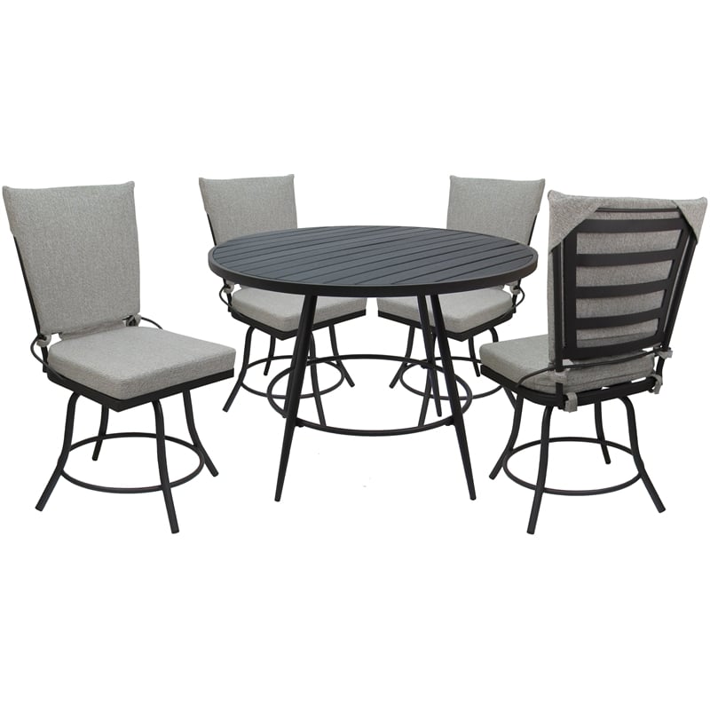 Outdoor or Indoor Patio Dining Set - Jamey without Arms - White - Gray