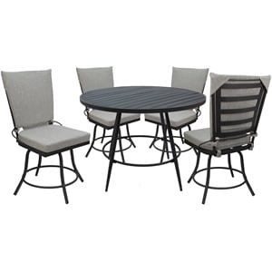 Outdoor or Indoor Patio Dining Set - Jamey without Arms - White - Gray