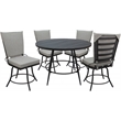 Outdoor or Indoor Patio Dining Set - Jamey without Arms - White - Gray
