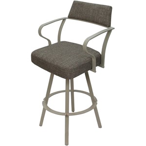 Carolina Swivel Counter 26&quot Metal WB Stool - Plumley Cocoa Brown - Beige