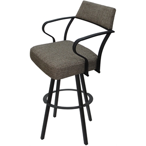 Carolina Swivel Counter 26&quot Metal WB Stool - Plumley Cocoa Brown - Gray