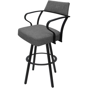 Carolina Swivel Bar Height 30&quot Metal WB Stool - Mojave Gray - Gray