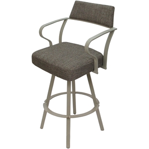 Carolina Swivel Bar Height 30&quot Metal WB Stool - Plumley Cocoa Brown - Beige