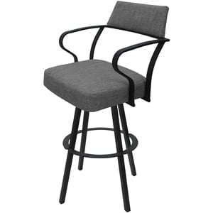 Carolina Swivel Extra Tall 34&quot Metal WB Stool - Mojave Gray - Gray