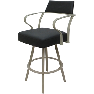 Carolina Swivel Counter 26&quot Metal WB Stool - Gray Vinyl - Beige