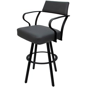 carolina swivel counter 26&quot metal wb stool - gray vinyl - black
