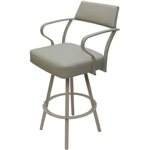 Carolina Swivel Counter 26&quot Metal WB Stool - Ocean Beige Vinyl - Beige