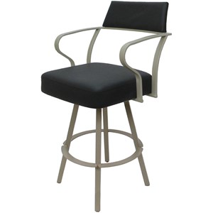 Carolina Swivel Extra Tall 34&quot Metal WB Stool - Gray Vinyl - Beige