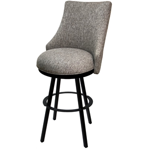 Melisima Swivel Metal Bar Stool 30&quot Seat WB - Majave Gray - Black