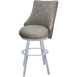 Melisima Swivel Extra Tall 34&quot Metal Bar Stool WB - Majave Gray - White