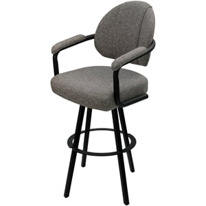 Swivel Counter Metal Bar Stool 26&quot - M-70 WB - Mojave Gray - Black