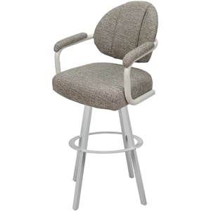Swivel Counter Metal Bar Stool 26&quot - M-70 WB - Jetty June Khaki - White