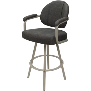 Swivel Counter Metal Bar Stool 26&quot - M-70 WB - Northwest Elk Dark Gray - Beige