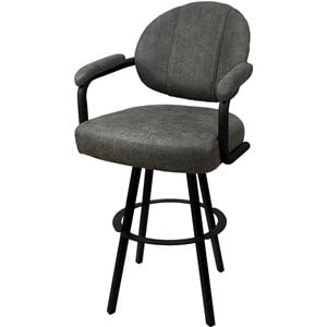 Swivel Counter Metal Stool 26&quot seat - M-70 WB - NW Elk Dark Gray Fabric - Black