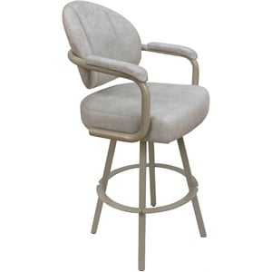 Swivel Counter Metal Stool 26&quot seat - M-70 WB - Stucco Cream Fabric - Beige