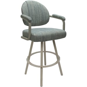 Swivel Counter Metal Bar Stool 26&quot - M-70 WB - Watusi Aquatint Blue - Beige