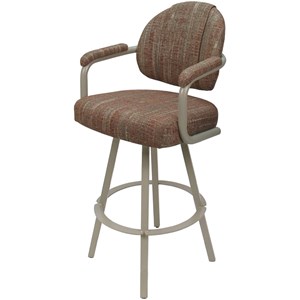 Swivel Counter Metal Bar Stool 26&quot - M-70 WB - Watusi Madder Red - Beige