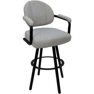 Swivel Metal Bar Stool 30&quot - M-70 WB - Hemsath Slate - Black