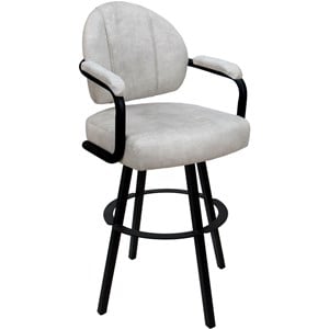 Swivel Metal Bar Stool 30&quot seat - M-70 WB -Outlier Stucco Cream Fabric - Black