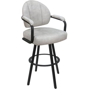 Swivel Metal Bar Stool 30&quot seat - M-70 WB - Outlier Stucco Cream Fabric - Gray