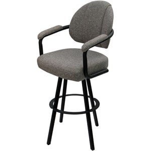 Swivel Extra Tall Metal 34&quot seat Stool - M-70 WB - Mojave Gray Fabric - Black
