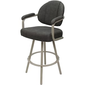 Swivel Extra Tall Metal 34&quot Stool - M-70 WB - NW Elk Dark Gray Fabric - Beige