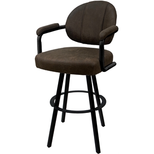 Swivel Extra Tall Metal 34&quot Stool - M-70 WB - Whiskey Brown Fabric - Black