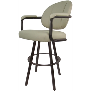 Swivel Extra Tall Metal 34&quot Bar Stool - M-70 WB - Ocean Beige Vinyl - Brown