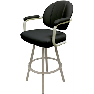 Swivel Extra Tall Metal 34&quot Bar Stool - M-70 WB - Black Vinyl - Beige