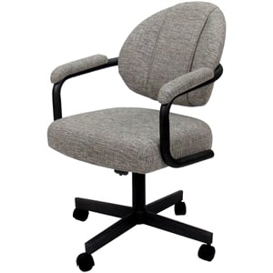 Swivel Metal Dining Caster Chair- M-70 - Jetty June Khaki - Black