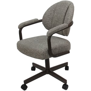 Swivel Metal Dining Caster Chair- M-70 - Jetty June Khaki - Brown