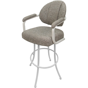 Swivel Metal Bar Stool 30&quot Seat - M-70 - Jetty June Khaki - White