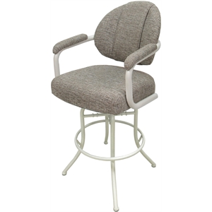 Swivel Tilt Counter 26&quot Metal Stool - M-70 - Jetty June Khaki - White