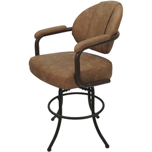 Swivel Tilt Counter 26&quot Metal Stool - M-70 - Pecan Brown Vinyl - Brown