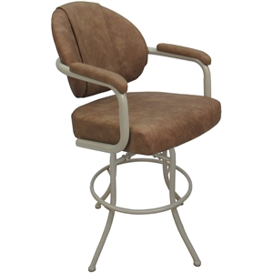 Swivel Tilt Metal Bar Stool 30&quot - M-70 - Pecan Brown Vinyl - Beige