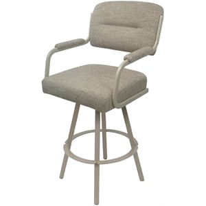 Swivel Counter Metal Stool 26&quot seat - M-110 WB - Driftwood Tan Fabric - Beige