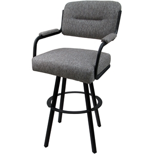 Swivel Counter Metal Stool 26&quot seat - M-110 WB - Mojave Gray Fabric - Black