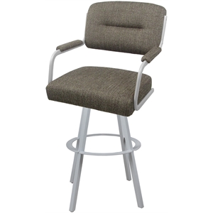 Swivel Counter Metal Bar Stool 26&quot - M-110 WB - Plumley Cocoa - White