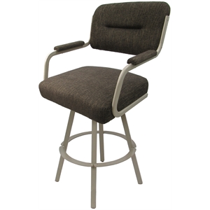 Swivel Counter Metal Stool 26&quot seat - M-110 WB - Sanora Brown Fabric - Beige