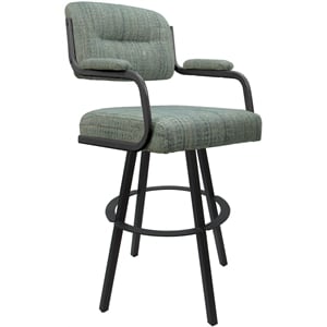Swivel Counter Metal Bar Stool 26&quot - M-110 WB - Watusi Aquatint Blue - Gray
