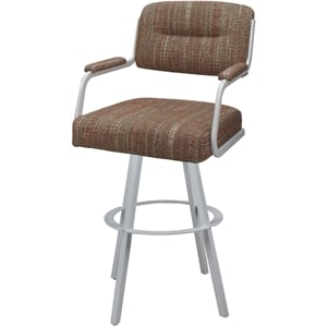 Swivel Counter Metal Bar Stool 26&quot - M-110 WB - Watusi Madder Red - White