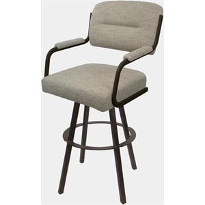 Swivel Metal Bar Stool 30&quot seat - M-110 WB - Driftwood Tan Fabric - Brown