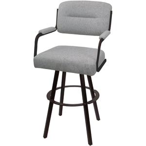 Swivel Metal Bar Stool 30&quot - M-110 WB - Hemsath Slate Fabric - Brown